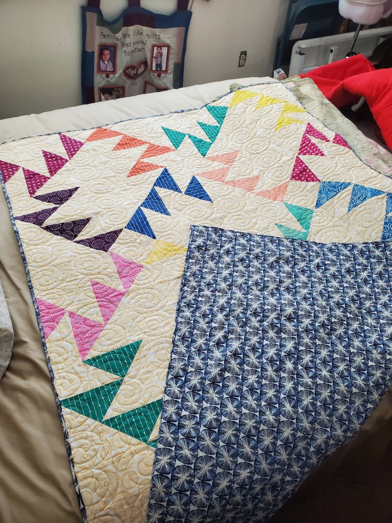 Flying geese pattern quilt